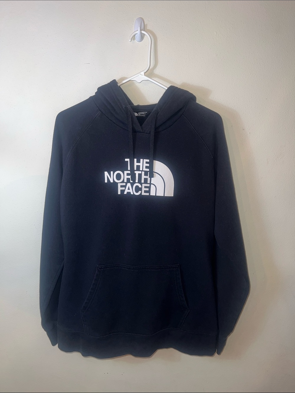 The North Face Black Pullover Hoodie with White Logo